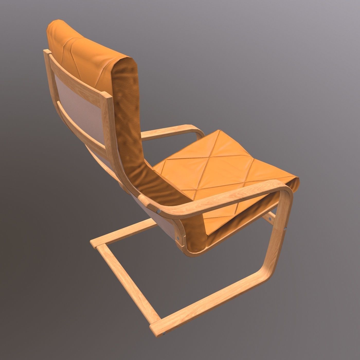 Soft Wooden Chair VR / AR / low-poly 3D model $9.99